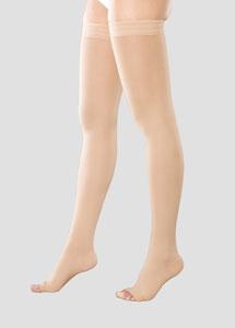 Чулки женские с силиконовой резинкой, плотные, с открытым носком II кл. компресс